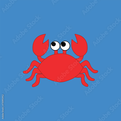 The crab on the blue background
