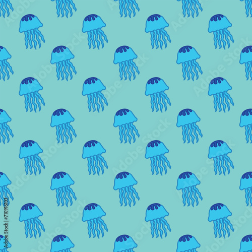 Jellyfish seamless pattern