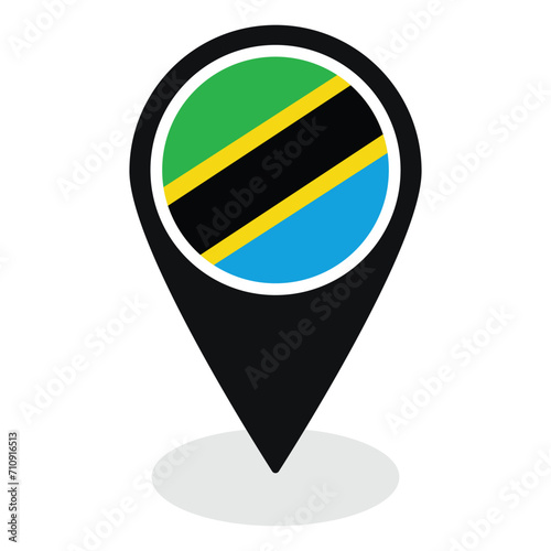 Free Download Tanzania flag on map pinpoint icon isolated. Flag of Tanzania - GFXLoad