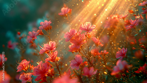 Beautiful bright still life with red flowers