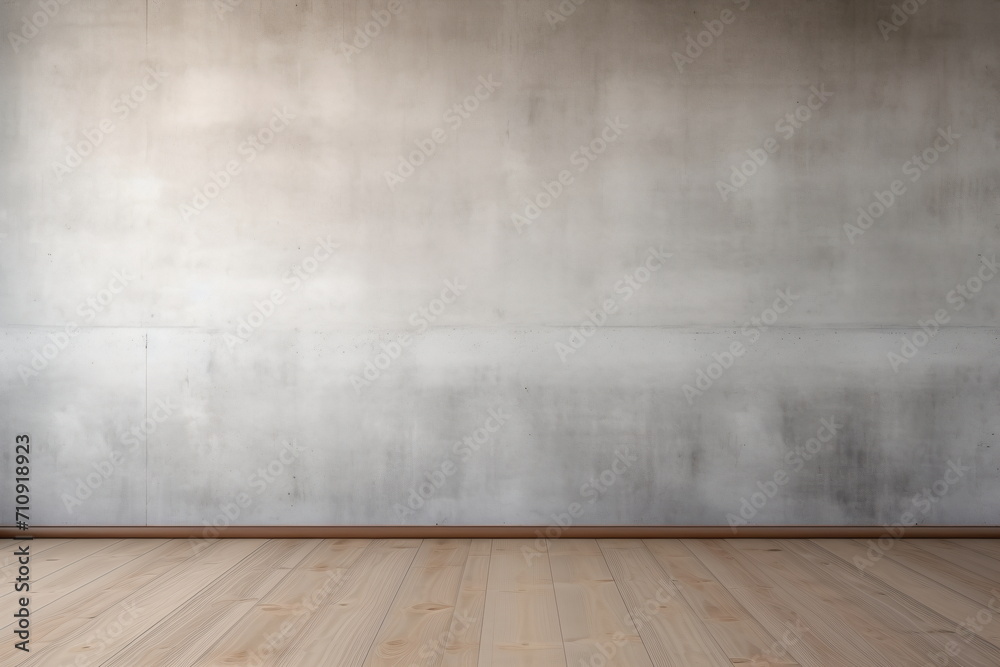 Empty room with wooden floor and concrete wall Empty room with wooden floor and concrete wall