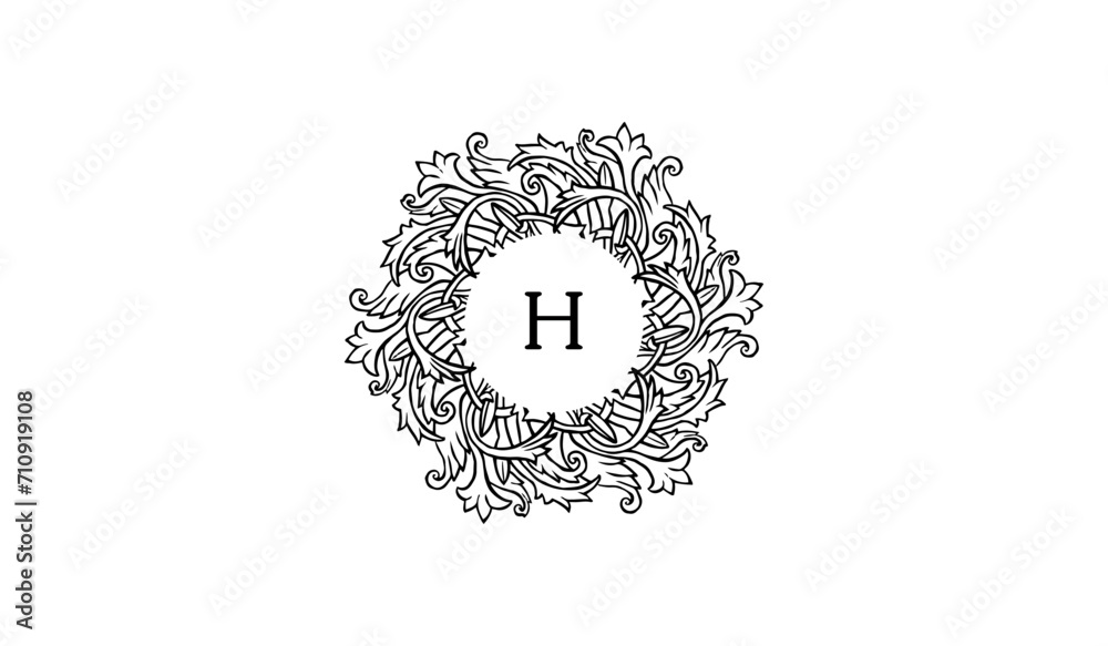 Luxury Circular Flower Tree Alphabetical Logo Luxury Circular Flower Tree Alphabetical Logo
