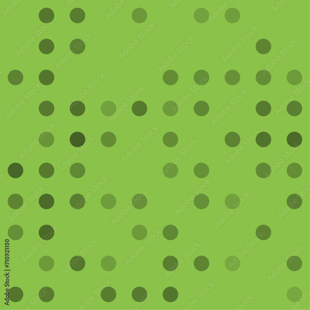Abstract seamless geometric pattern. Mosaic background of black circles. Evenly spaced big shapes of different color. Vector illustration on light green background