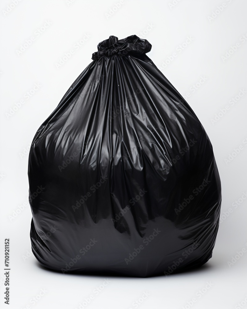 Black garbage bag isolated on white background Black garbage bag isolated on white background