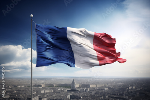 Flag of France. Country: France. Learn French. The country of France. The symbol of France. photo