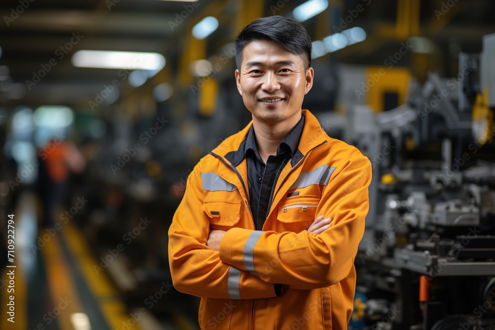 Portrait of a happy Asian engineer in a factory Portrait of a happy Asian engineer in a factory