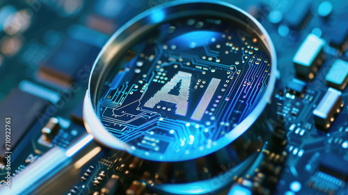 Magnified AI Chip Circuitry Highlighting Advanced Technology