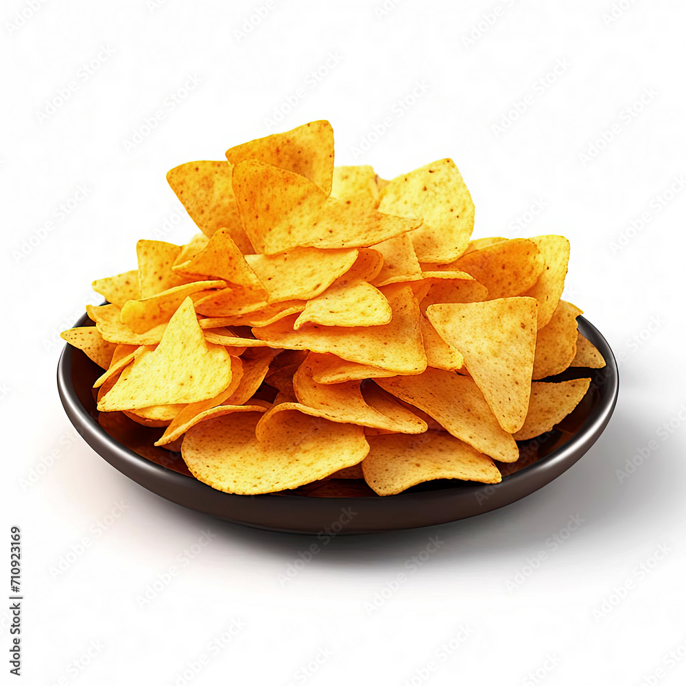 Potato chips isolated on transparent or white background