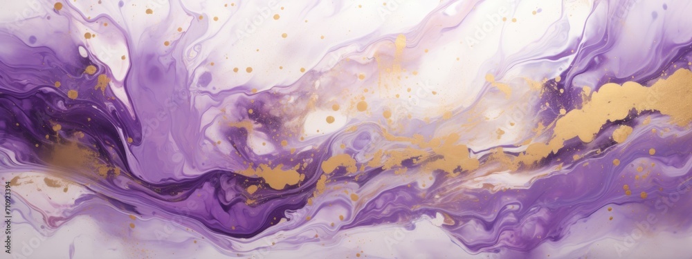 luxury suminagashi backdrop. marble liquid alcohol ink gold and violet purple