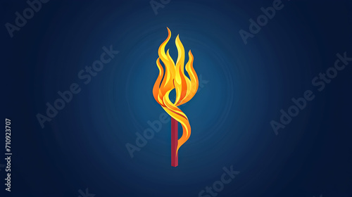 Burning flame on blue background. Olympic games banner. 