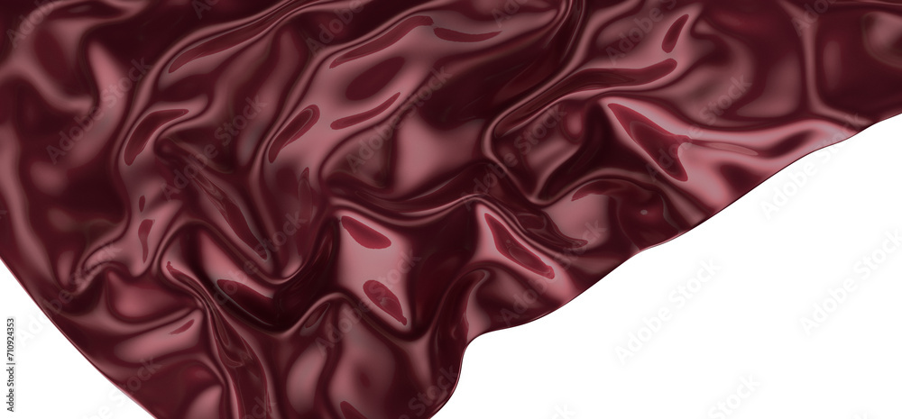 Waving satin cloth isolated on transparent background