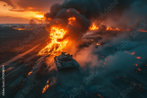 Blaze on the Battlefield: Tanks in Flames