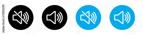 Volume on and off icon set