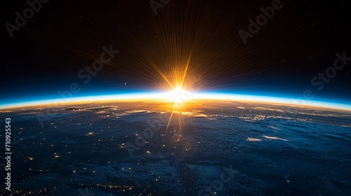 Bright Sun Illuminating Earth With Radiant Light