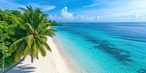 Tropical white sand beach w...