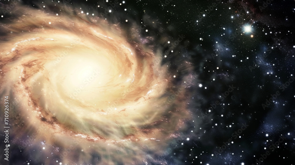 Fototapeta premium Spiral Galaxy, Animation Of Milky Way. Copy paste area for texture