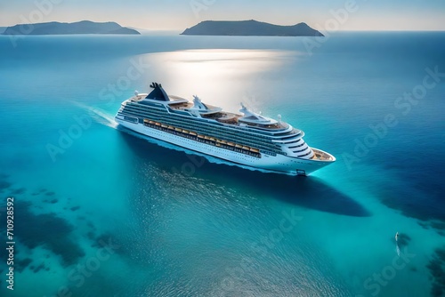 cruise ship in the sea Generated with AI. photo