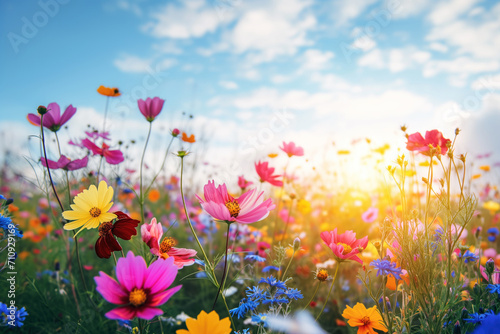 Vibrant flower field © kossovskiy
