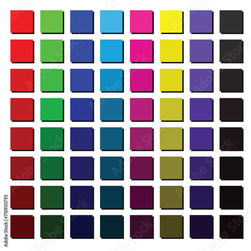 vector illustration of color palate and color swatches