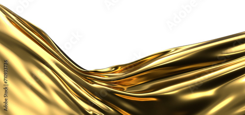 Luminous Fabric: Abstract 3D Gold Cloth Illustration for Radiant Visuals