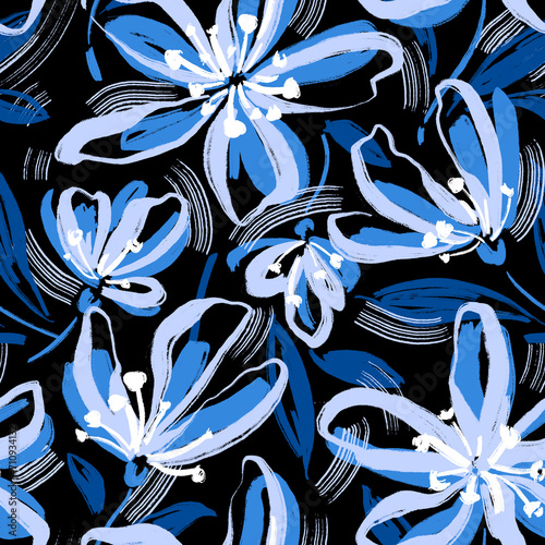 Seamless floral pattern. Fabric and packaging design.