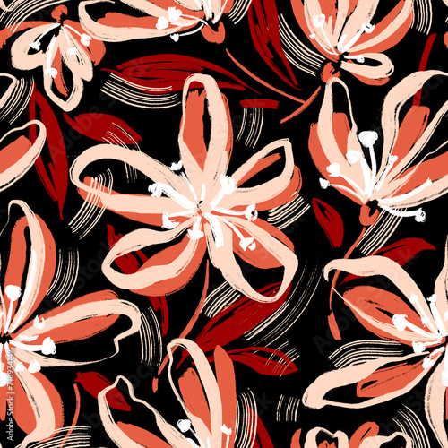 Seamless floral pattern. Fabric and packaging design.