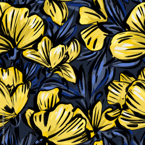 Seamless pattern with flowers. Design for textiles, souvenirs, fabrics, packaging and greeting cards and more.