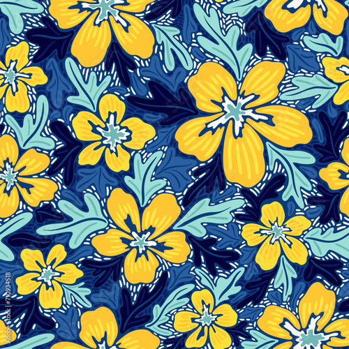Seamless pattern with flowers. Design for textiles, souvenirs, fabrics, packaging and greeting cards and more.