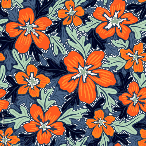 Seamless pattern with flowers. Design for textiles, souvenirs, fabrics, packaging and greeting cards and more.