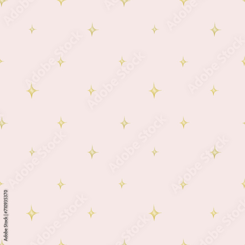 Delicate stars on a beige background. Seamless watercolor pattern. Children's party, baby shower, birthday. Design for wallpaper, cards, wrapping paper, stationery..