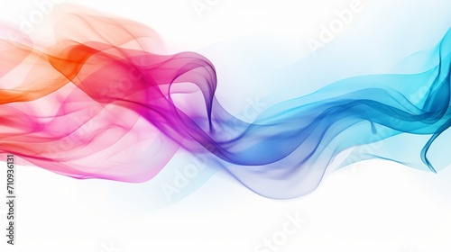 A fire design that is comprised of abstract colorful smoke on a white background.