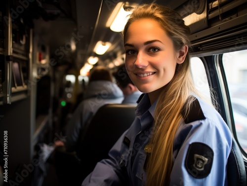 Portrait of a Young Female Police Officer