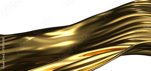 Golden Dimension  Abstract 3D Gold Cloth Illustration with Depth and Dimension