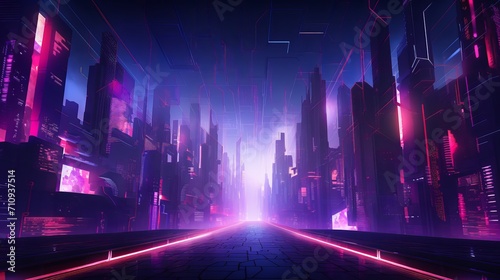 Ai is used to generate an abstract background for cyberpunk, as depicted in this illustration.