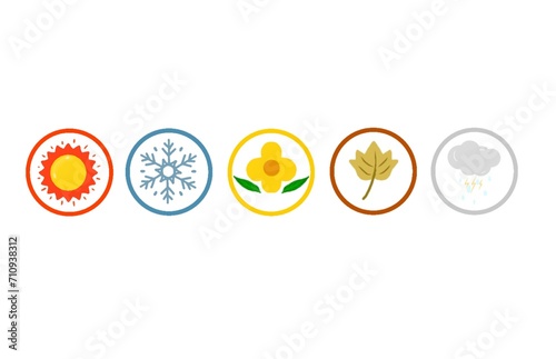 5 Seasons icons logo design