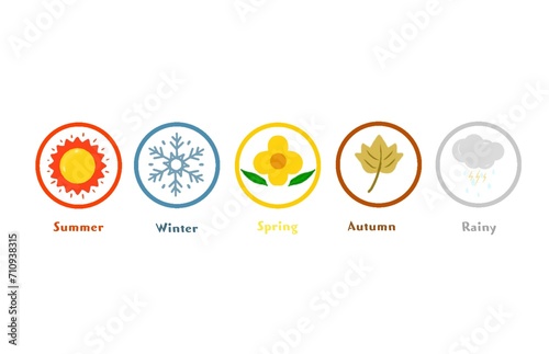 5 Seasons icons logo design
