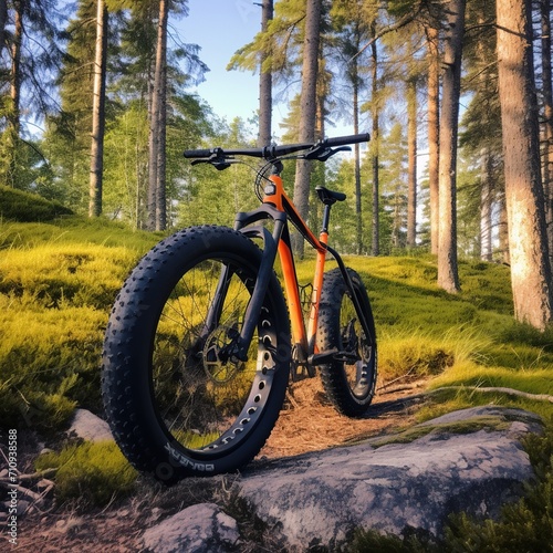 fat bike on a forest trail