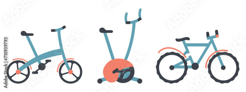 Bicycle icon set - hand drawn vector illustration