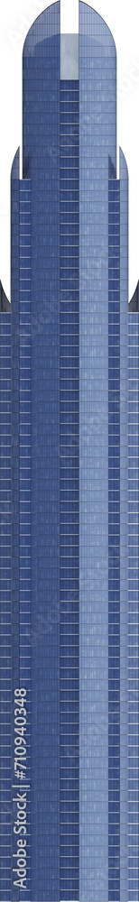 Fototapeta premium Facade view of moden building at night - skyscraper