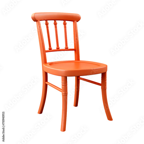 Orange kid s chair isolated on transparent background