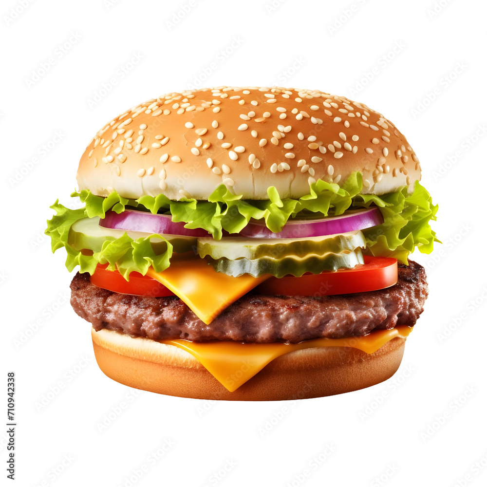 Tasty beef burger isolated on white background, Png Cutout Tasty beef burger isolated on white background, Png Cutout