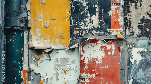 Colorful dirty, grunge old wall, vintage creative abstract background