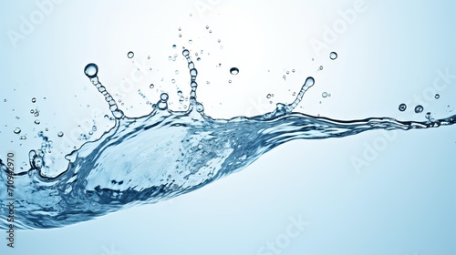 A frontal depiction of water splashing from a drop with copy space.