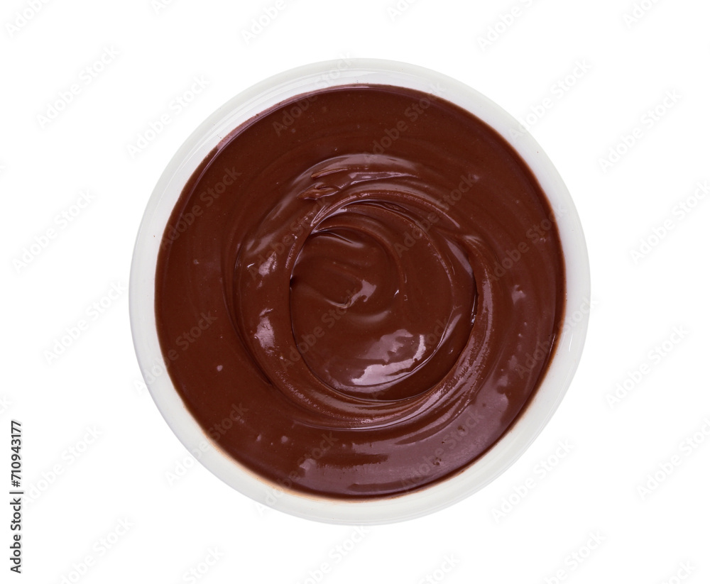 Bowl of yummy melted chocolate on white background Bowl of yummy melted chocolate on white background