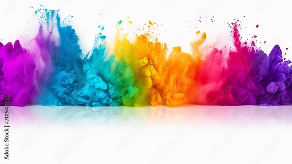 A holi colored background is overlayed on a white background A holi colored background is overlayed on a white background