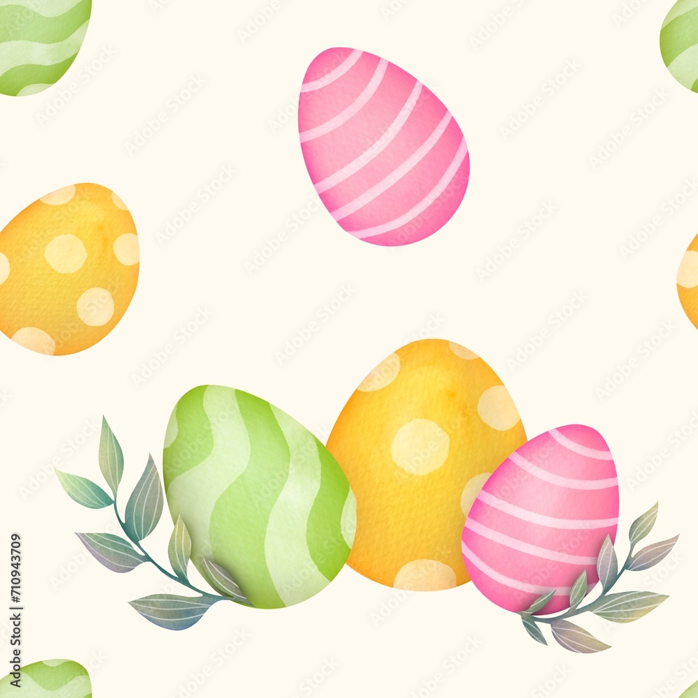 seamless pattern with flowers, branches, eggs. happy Easter greeting card. bright cute Clipart, Paschal background in watercolor style. Christian church holiday Easter. Nice wallpaper, backdrop seamless pattern with flowers, branches, eggs. happy Easter greeting card. bright cute Clipart, Paschal background in watercolor style. Christian church holiday Easter. Nice wallpaper, backdrop