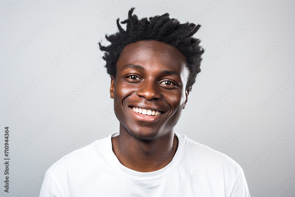Young smiling african american man on white background Young smiling african american man on white background