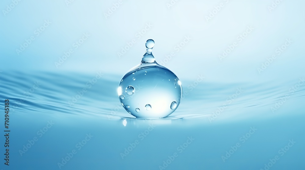 An image of a water droplet with copy space at the front. An image of a water droplet with copy space at the front.