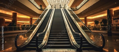 The escalator in a mall photo