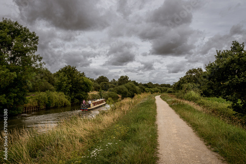 Narrowboat Along the Canal